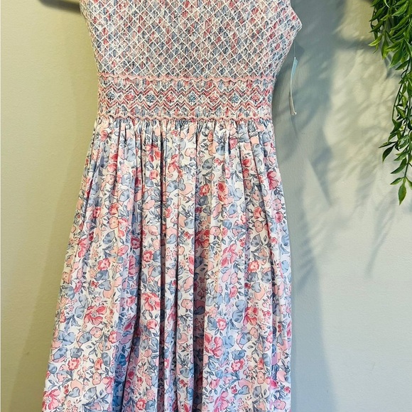 Anavini Hand smocked Cotton Floral Dress - Picture 4 of 5